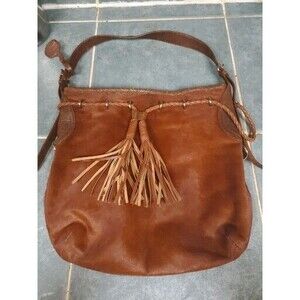 DKNY Donna Karan Calf Hair 12x12 Purse Shoulder Bag In Brown